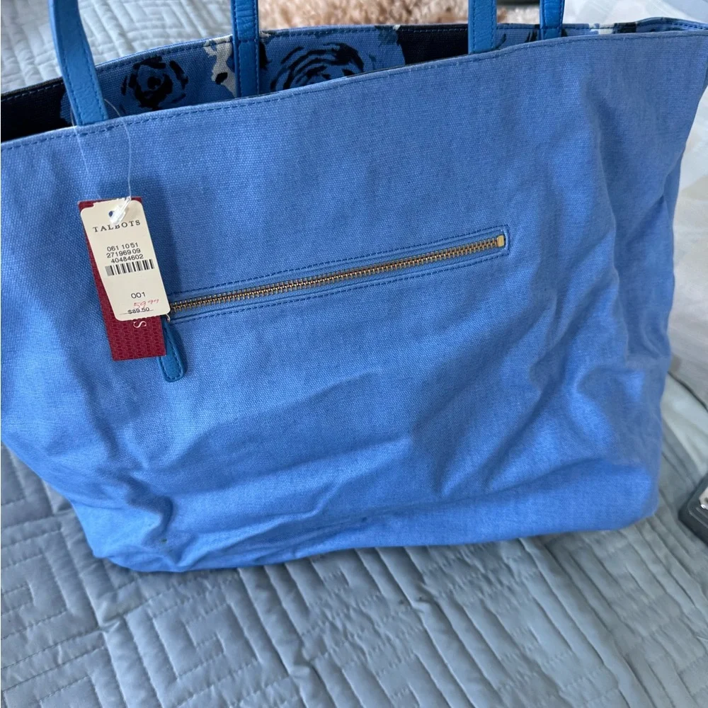 Talbots Sky Blue Tote Bag - Picture 4 of 8